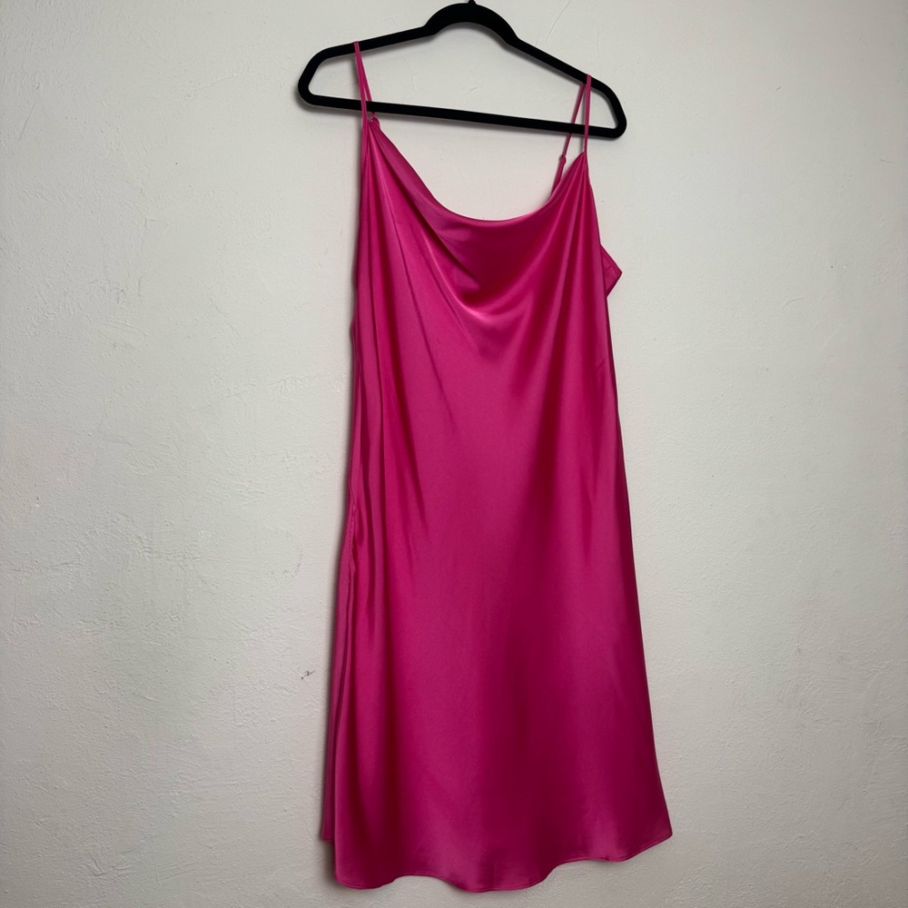 Tahari Vibrant Pink Satin Dress
